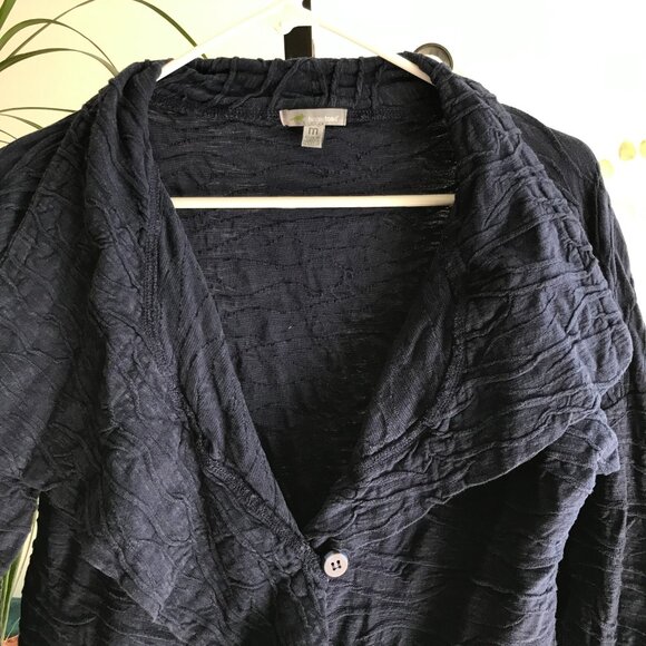 HORNY TOAD size M Navy Blue Textured Organic Cotton & Tencel Samba Wave Wrap - Picture 2 of 4